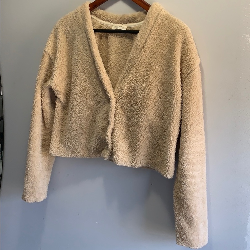 Teddy Cropped Cardigan Sweater